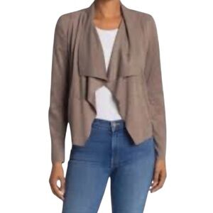 Dalia Women's Taupe Open-Front Waterfall Blazer. Faux Suede. Large. Like new!